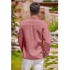 imageCOOFANDY Mens Oxford Shirt Long Sleeve Casual Button Down Shirts Regular Fit Dress ShirtsDark Red