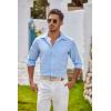 imageCOOFANDY Mens Oxford Shirt Long Sleeve Casual Button Down Shirts Regular Fit Dress ShirtsLight Blue