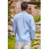 imageCOOFANDY Mens Oxford Shirt Long Sleeve Casual Button Down Shirts Regular Fit Dress ShirtsLight Blue