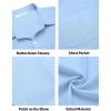imageCOOFANDY Mens Oxford Shirt Long Sleeve Casual Button Down Shirts Regular Fit Dress ShirtsLight Blue