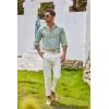 imageCOOFANDY Mens Oxford Shirt Long Sleeve Casual Button Down Shirts Regular Fit Dress ShirtsLight Green