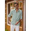 imageCOOFANDY Mens Oxford Shirt Long Sleeve Casual Button Down Shirts Regular Fit Dress ShirtsLight Green