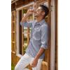 imageCOOFANDY Mens Oxford Shirt Long Sleeve Casual Button Down Shirts Regular Fit Dress ShirtsLight Grey