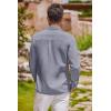 imageCOOFANDY Mens Oxford Shirt Long Sleeve Casual Button Down Shirts Regular Fit Dress ShirtsLight Grey