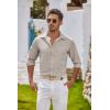 imageCOOFANDY Mens Oxford Shirt Long Sleeve Casual Button Down Shirts Regular Fit Dress ShirtsLight Khaki