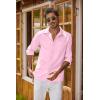 imageCOOFANDY Mens Oxford Shirt Long Sleeve Casual Button Down Shirts Regular Fit Dress ShirtsLight Pink