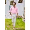 imageCOOFANDY Mens Oxford Shirt Long Sleeve Casual Button Down Shirts Regular Fit Dress ShirtsLight Pink