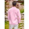 imageCOOFANDY Mens Oxford Shirt Long Sleeve Casual Button Down Shirts Regular Fit Dress ShirtsLight Pink