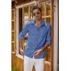 imageCOOFANDY Mens Oxford Shirt Long Sleeve Casual Button Down Shirts Regular Fit Dress ShirtsRoyal Blue