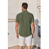 imageCOOFANDY Mens Short Sleeve Button Down Shirt Casual Untucked Summer Shirt with PocketArmy Green