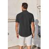 imageCOOFANDY Mens Short Sleeve Button Down Shirt Casual Untucked Summer Shirt with PocketBlack