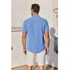 imageCOOFANDY Mens Short Sleeve Button Down Shirt Casual Untucked Summer Shirt with PocketBlue