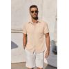 imageCOOFANDY Mens Short Sleeve Button Down Shirt Casual Untucked Summer Shirt with PocketChampagne