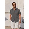 imageCOOFANDY Mens Short Sleeve Button Down Shirt Casual Untucked Summer Shirt with PocketDark Gray