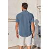 imageCOOFANDY Mens Short Sleeve Button Down Shirt Casual Untucked Summer Shirt with PocketGray Blue