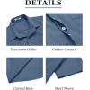imageCOOFANDY Mens Short Sleeve Button Down Shirt Casual Untucked Summer Shirt with PocketGray Blue