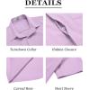 imageCOOFANDY Mens Short Sleeve Button Down Shirt Casual Untucked Summer Shirt with PocketLavender
