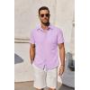 imageCOOFANDY Mens Short Sleeve Button Down Shirt Casual Untucked Summer Shirt with PocketLavender