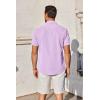 imageCOOFANDY Mens Short Sleeve Button Down Shirt Casual Untucked Summer Shirt with PocketLavender