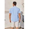 imageCOOFANDY Mens Short Sleeve Button Down Shirt Casual Untucked Summer Shirt with PocketLight Blue
