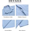 imageCOOFANDY Mens Short Sleeve Button Down Shirt Casual Untucked Summer Shirt with PocketLight Blue