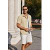 imageCOOFANDY Mens Short Sleeve Button Down Shirt Casual Untucked Summer Shirt with PocketLight Brown