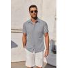 imageCOOFANDY Mens Short Sleeve Button Down Shirt Casual Untucked Summer Shirt with PocketLight Gray