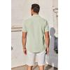 imageCOOFANDY Mens Short Sleeve Button Down Shirt Casual Untucked Summer Shirt with PocketLight Green