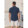 imageCOOFANDY Mens Short Sleeve Button Down Shirt Casual Untucked Summer Shirt with PocketNavy Blue