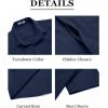 imageCOOFANDY Mens Short Sleeve Button Down Shirt Casual Untucked Summer Shirt with PocketNavy Blue