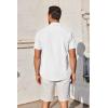 imageCOOFANDY Mens Short Sleeve Button Down Shirt Casual Untucked Summer Shirt with PocketWhite