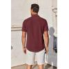 imageCOOFANDY Mens Short Sleeve Button Down Shirt Casual Untucked Summer Shirt with PocketWine Red