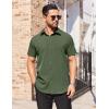 imageCOOFANDY Mens Short Sleeve Dress Shirts Stain Shield Button Down Shirt for Summer Business Wedding PartyArmy Green