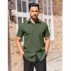 imageCOOFANDY Mens Short Sleeve Dress Shirts Stain Shield Button Down Shirt for Summer Business Wedding PartyArmy Green