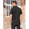 imageCOOFANDY Mens Short Sleeve Dress Shirts Stain Shield Button Down Shirt for Summer Business Wedding PartyBlack