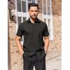 imageCOOFANDY Mens Short Sleeve Dress Shirts Stain Shield Button Down Shirt for Summer Business Wedding PartyBlack