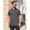 imageCOOFANDY Mens Short Sleeve Dress Shirts Stain Shield Button Down Shirt for Summer Business Wedding PartyDark Gray