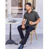 imageCOOFANDY Mens Short Sleeve Dress Shirts Stain Shield Button Down Shirt for Summer Business Wedding PartyDark Gray