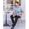 imageCOOFANDY Mens Short Sleeve Dress Shirts Stain Shield Button Down Shirt for Summer Business Wedding PartyLight Blue