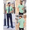 imageCOOFANDY Mens Short Sleeve Dress Shirts Stain Shield Button Down Shirt for Summer Business Wedding PartyLight Green