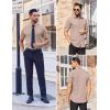 imageCOOFANDY Mens Short Sleeve Dress Shirts Stain Shield Button Down Shirt for Summer Business Wedding PartyLight Khaki