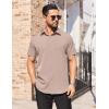 imageCOOFANDY Mens Short Sleeve Dress Shirts Stain Shield Button Down Shirt for Summer Business Wedding PartyLight Khaki