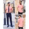 imageCOOFANDY Mens Short Sleeve Dress Shirts Stain Shield Button Down Shirt for Summer Business Wedding PartyPink