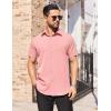 imageCOOFANDY Mens Short Sleeve Dress Shirts Stain Shield Button Down Shirt for Summer Business Wedding PartyPink