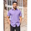 imageCOOFANDY Mens Short Sleeve Dress Shirts Stain Shield Button Down Shirt for Summer Business Wedding PartyPurple