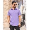 imageCOOFANDY Mens Short Sleeve Dress Shirts Stain Shield Button Down Shirt for Summer Business Wedding PartyPurple
