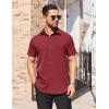 imageCOOFANDY Mens Short Sleeve Dress Shirts Stain Shield Button Down Shirt for Summer Business Wedding PartyWine Red