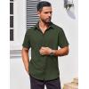 imageCOOFANDY Mens Button Down Shirts Stain Shield Dress Shirts Short Sleeve Summer Business Casual ShirtsArmy Green