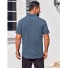 imageCOOFANDY Mens Button Down Shirts Stain Shield Dress Shirts Short Sleeve Summer Business Casual ShirtsBlue