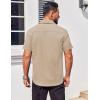 imageCOOFANDY Mens Button Down Shirts Stain Shield Dress Shirts Short Sleeve Summer Business Casual ShirtsKhaki